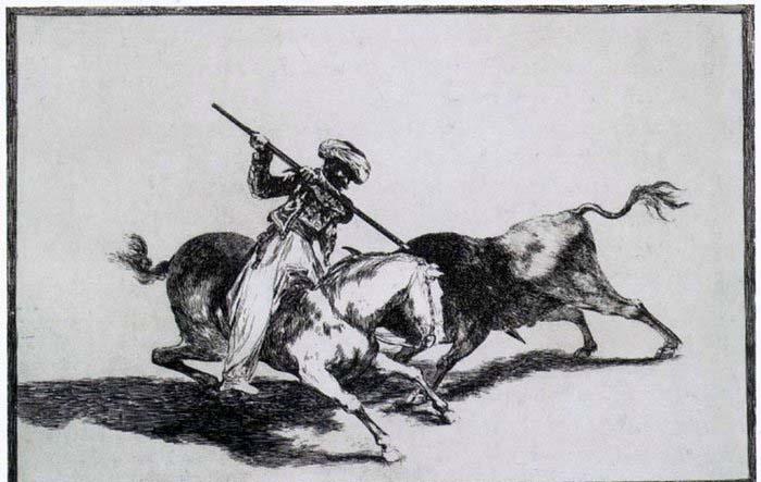 Francisco de goya y Lucientes  The Morisco Gazul is the First to Fight Bulls with a Lance Germany oil painting art